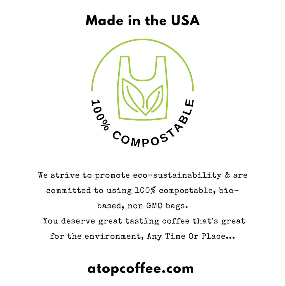 100% compostable, resealable, freezer safe, Made in the USA bag