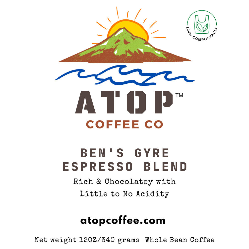 Ben's GYRE Espresso Blend Coffee 12 oz label